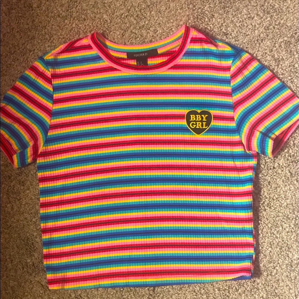 Rainbow striped Baby Girl Crop Top